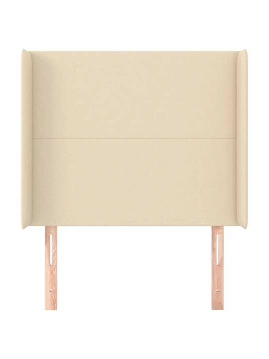 Čelo postele typu ušák krémové 83x16x118/128 cm textil