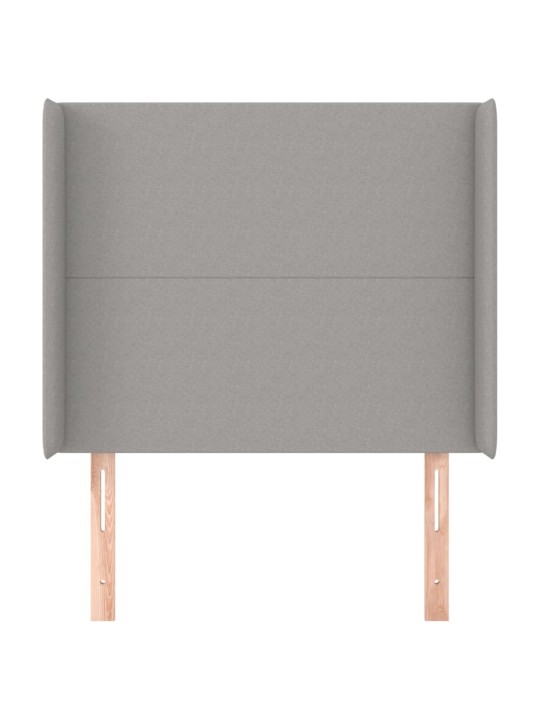 Čelo postele typu ušák světle šedé 93x16x118/128 cm textil
