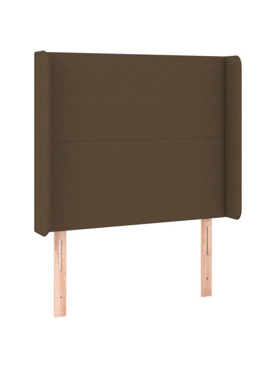 Čelo postele typu ušák tmavě hnědé 93x16x118/128 cm textil
