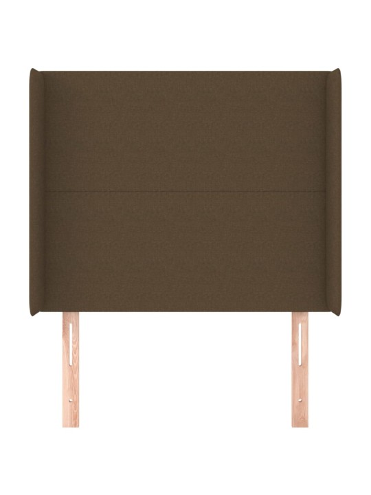 Čelo postele typu ušák tmavě hnědé 93x16x118/128 cm textil