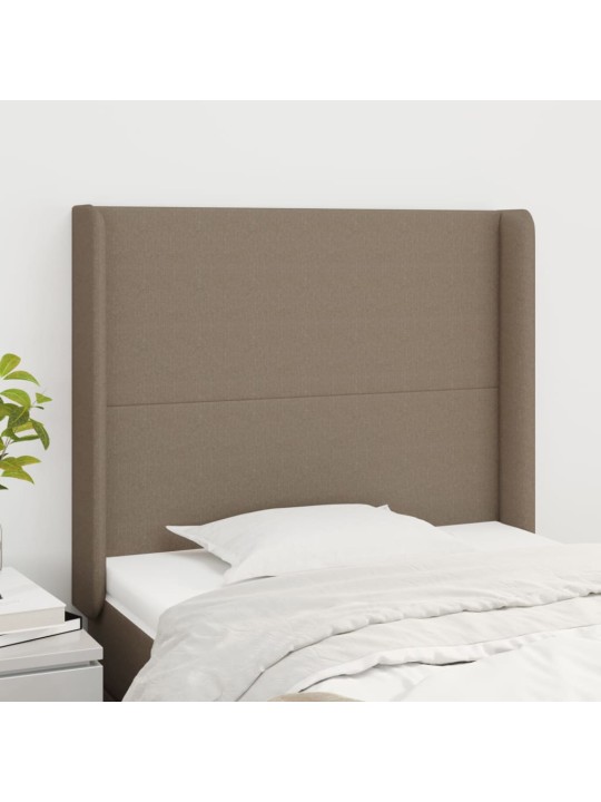 Čelo postele typu ušák taupe 93x16x118/128 cm textil