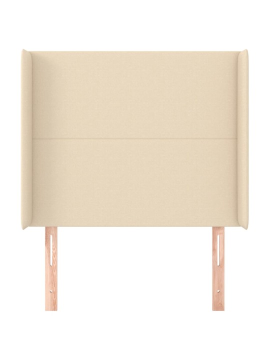 Čelo postele typu ušák krémové 93x16x118/128 cm textil