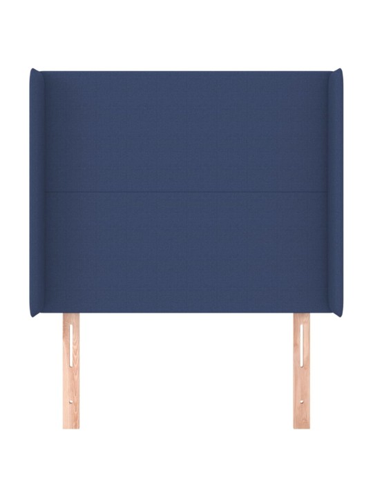 Čelo postele typu ušák modré 93x16x118/128 cm textil