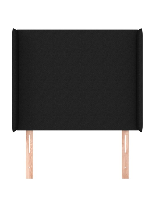 Čelo postele typu ušák černé 103x16x118/128 cm textil