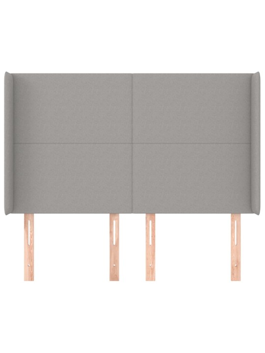Čelo postele typu ušák světle šedé 147x16x118/128 cm textil