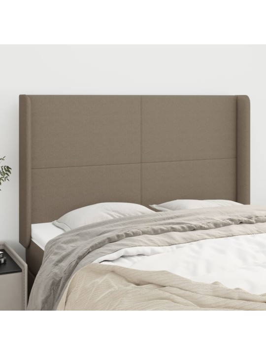 Čelo postele typu ušák taupe 147x16x118/128 cm textil