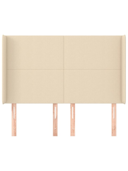 Čelo postele typu ušák krémové 147x16x118/128 cm textil