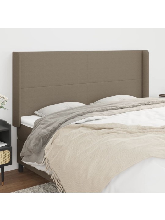 Čelo postele typu ušák taupe 163x16x118/128 cm textil