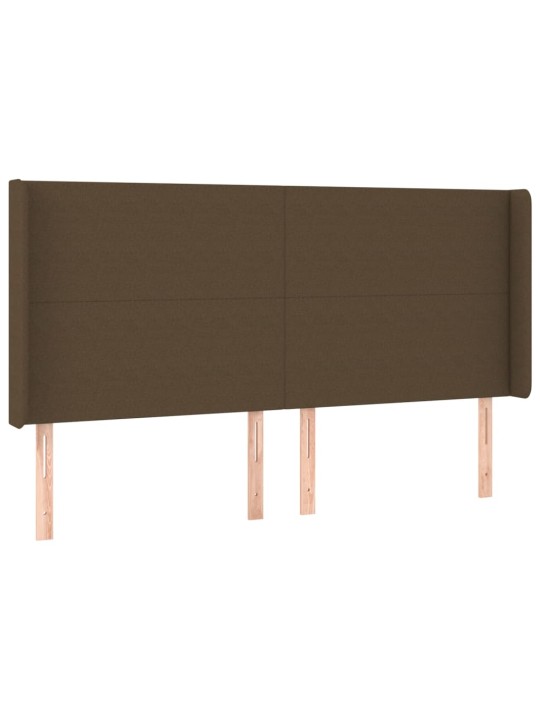 Čelo postele typu ušák tmavě hnědé 183x16x118/128 cm textil