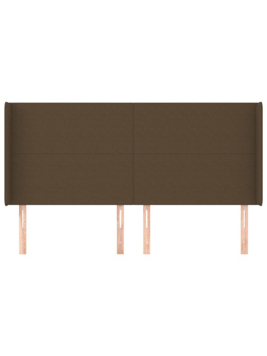 Čelo postele typu ušák tmavě hnědé 183x16x118/128 cm textil