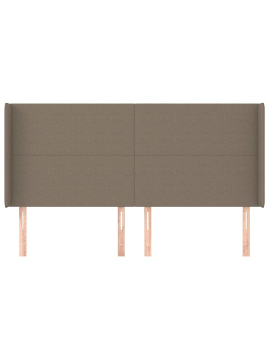 Čelo postele typu ušák taupe 203x16x118/128 cm textil