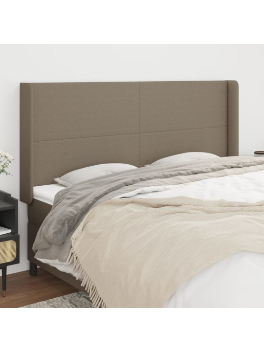 Čelo postele typu ušák taupe 203x16x118/128 cm textil