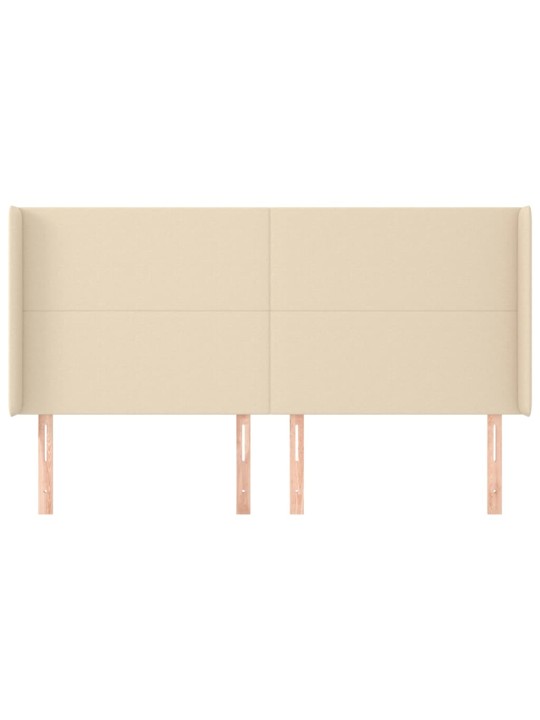 Čelo postele typu ušák krémové 203x16x118/128 cm textil
