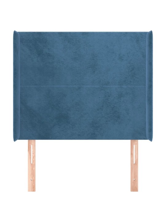 Čelo postele typu ušák tmavě modrá 93x16x118/128 cm samet