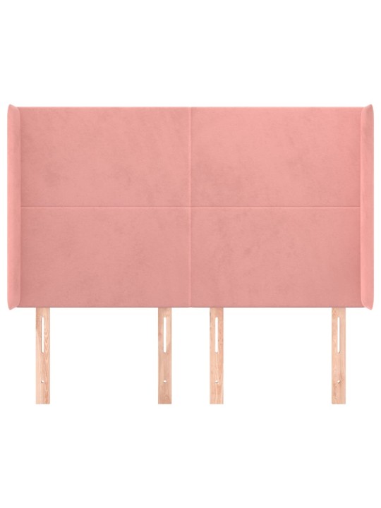 Čelo postele typu ušák růžové 147x16x118/128 cm samet