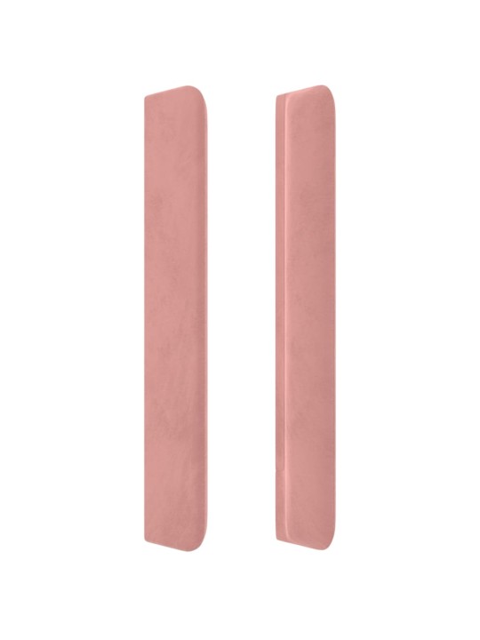 Čelo postele typu ušák růžové 203x16x118/128 cm samet