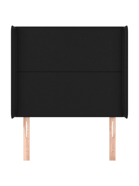 Čelo postele typu ušák černé 83x16x118/128 cm umělá kůže