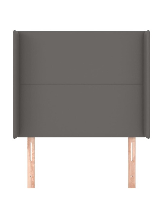 Čelo postele typu ušák šedé 83x16x118/128 cm umělá kůže