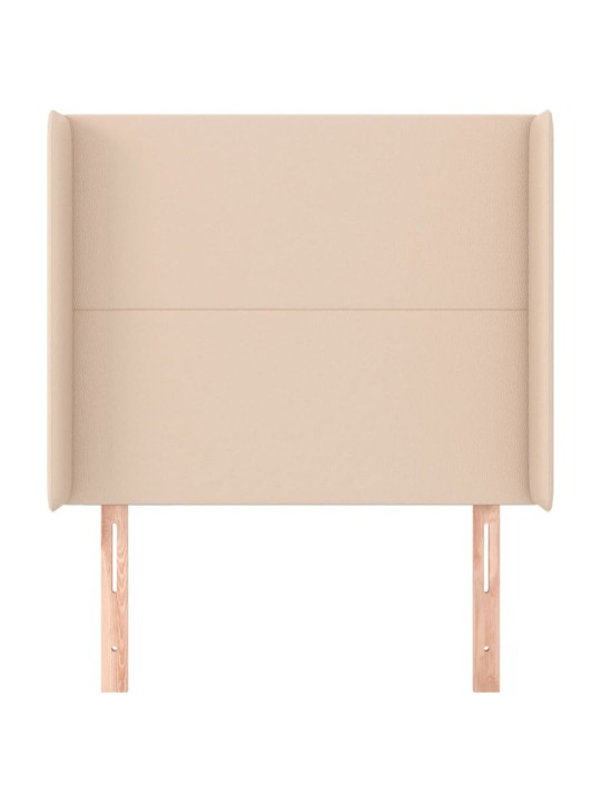 Čelo postele typu ušák cappuccino 83x16x118/128 cm umělá kůže