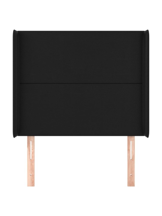 Čelo postele typu ušák černé 93x16x118/128 cm umělá kůže