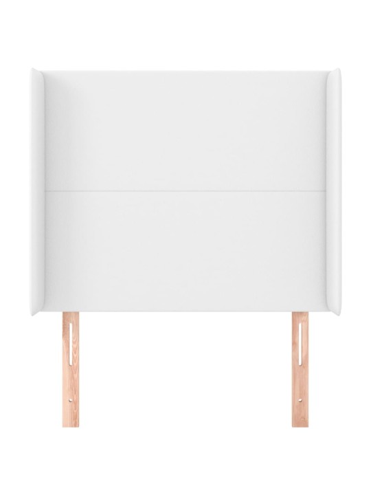 Čelo postele typu ušák bílé 93x16x118/128 cm umělá kůže