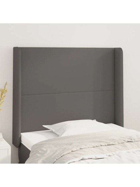 Čelo postele typu ušák šedé 93x16x118/128 cm umělá kůže