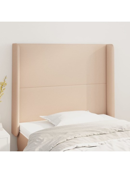 Čelo postele typu ušák cappuccino 93x16x118/128 cm umělá kůže