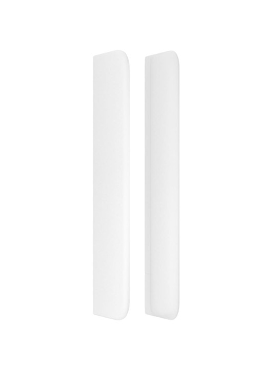 Čelo postele typu ušák bílé 103x16x118/128 cm umělá kůže