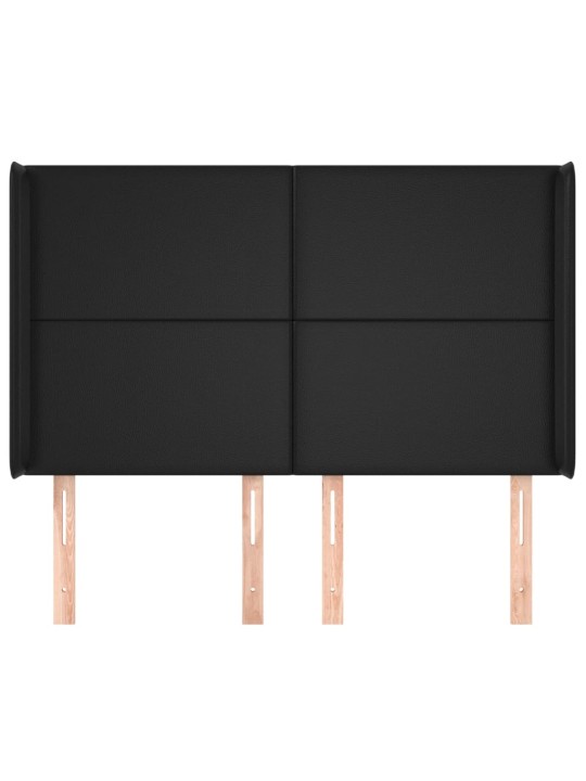 Čelo postele typu ušák černé 147x16x118/128 cm umělá kůže