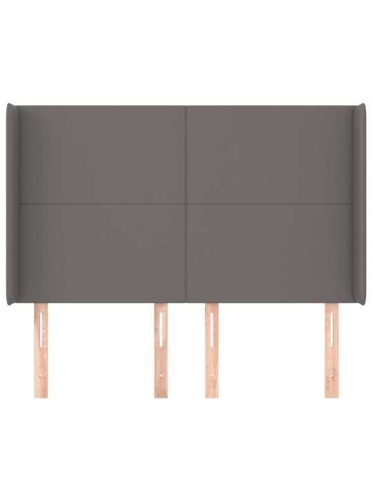 Čelo postele typu ušák šedé 147x16x118/128 cm umělá kůže