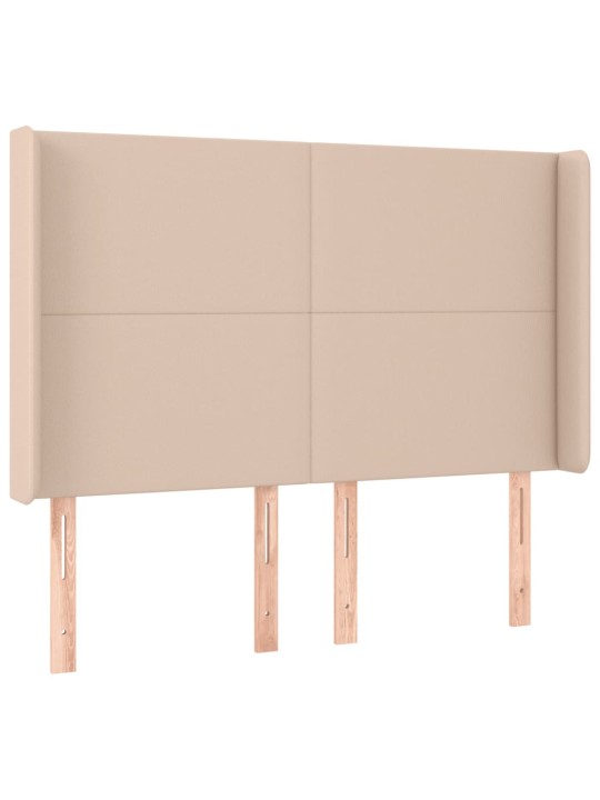 Čelo postele typu ušák cappuccino 147x16x118/128 cm umělá kůže