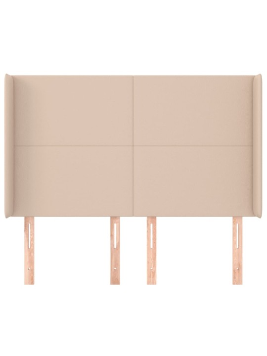 Čelo postele typu ušák cappuccino 147x16x118/128 cm umělá kůže