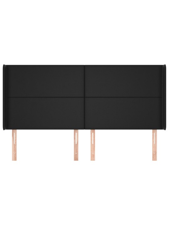 Čelo postele typu ušák černé 163x16x118/128 cm umělá kůže