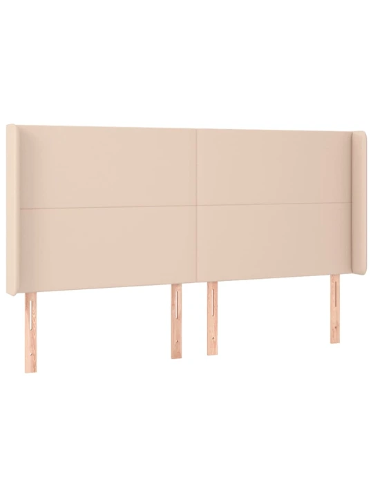Čelo postele typu ušák cappuccino 163x16x118/128 cm umělá kůže