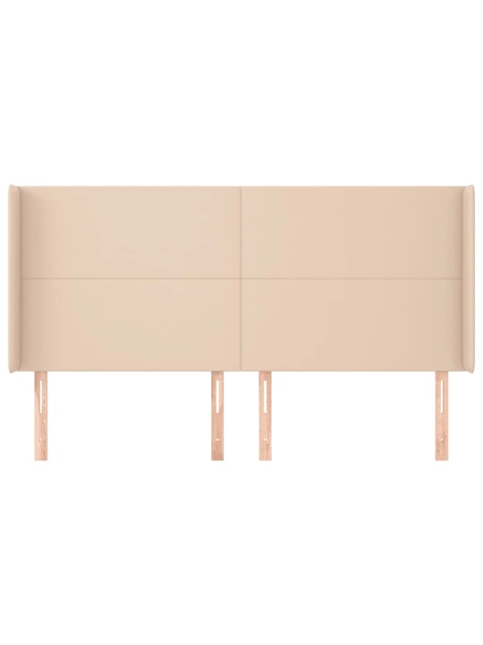 Čelo postele typu ušák cappuccino 163x16x118/128 cm umělá kůže