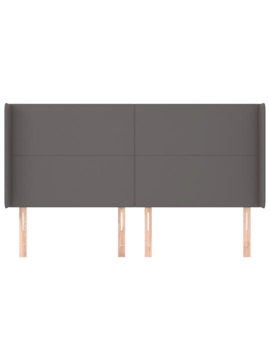 Čelo postele typu ušák hnědé 183x16x118/128 cm umělá kůže