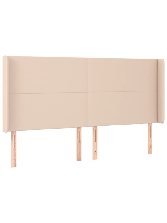 Čelo postele typu ušák cappuccino 183x16x118/128 cm umělá kůže