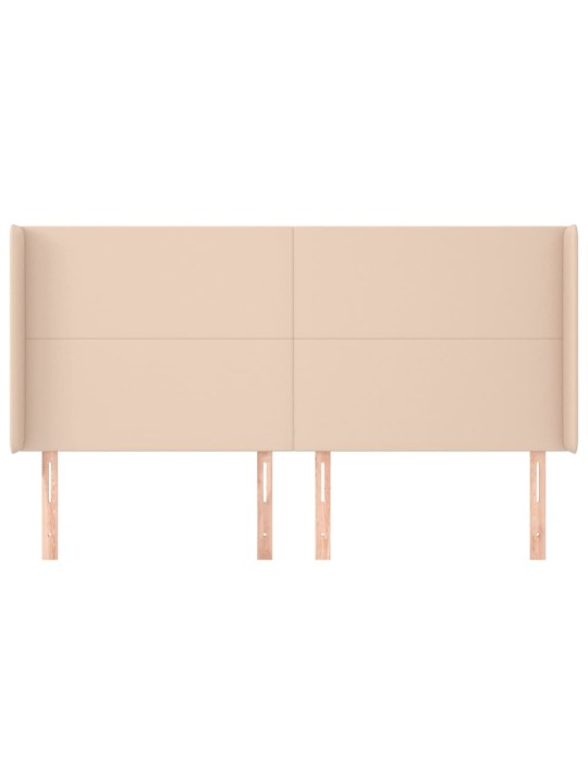 Čelo postele typu ušák cappuccino 183x16x118/128 cm umělá kůže