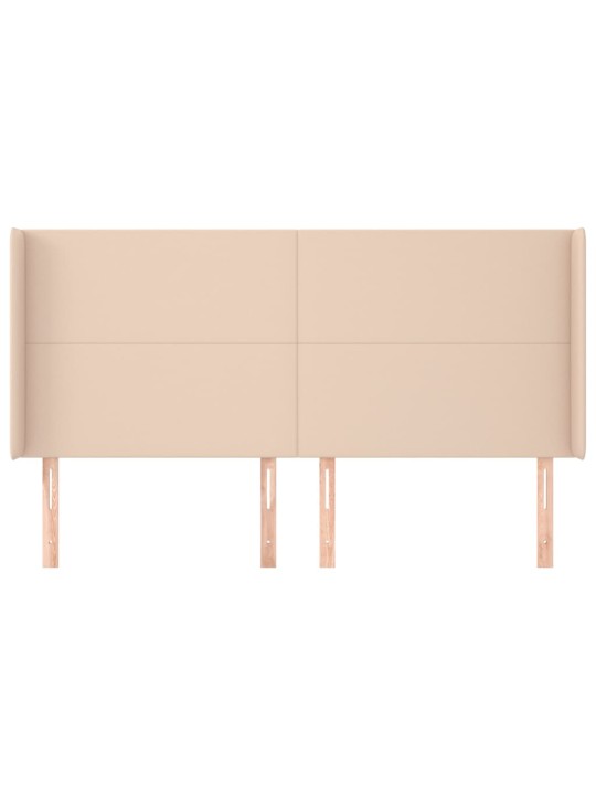 Čelo postele typu ušák cappuccino 203x16x118/128 cm umělá kůže
