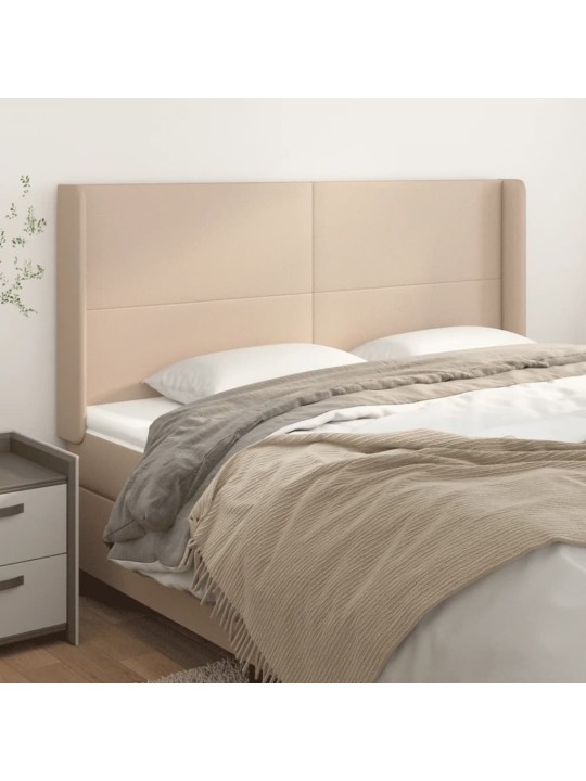 Čelo postele typu ušák cappuccino 203x16x118/128 cm umělá kůže