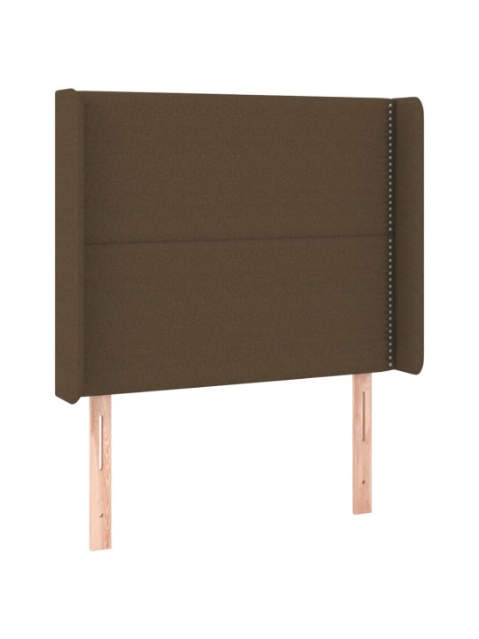 Čelo postele typu ušák tmavě hnědé 83x16x118/128 cm textil
