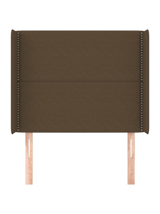 Čelo postele typu ušák tmavě hnědé 83x16x118/128 cm textil