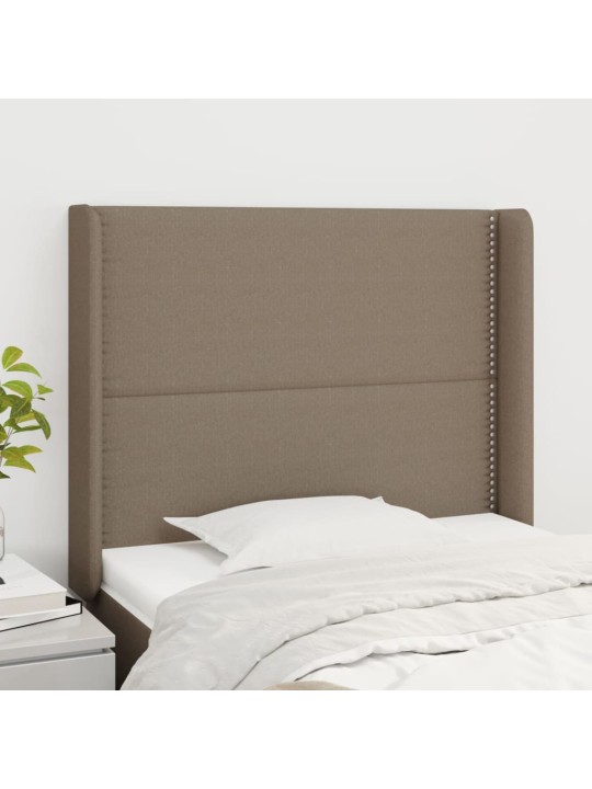 Čelo postele typu ušák taupe 83x16x118/128 cm textil