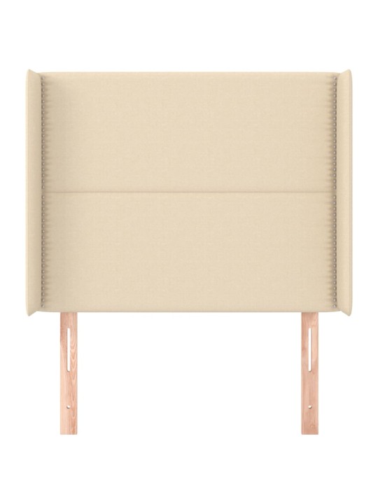 Čelo postele typu ušák krémové 83x16x118/128 cm textil