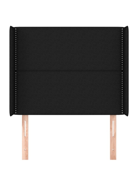 Čelo postele typu ušák černé 93x16x118/128 cm textil