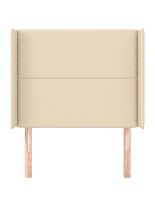 Čelo postele typu ušák krémové 93x16x118/128 cm textil
