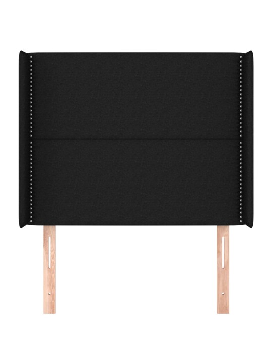 Čelo postele typu ušák černé 103x16x118/128 cm textil
