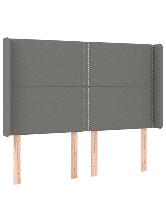 Čelo postele typu ušák tmavě šedé 147x16x118/128 cm textil