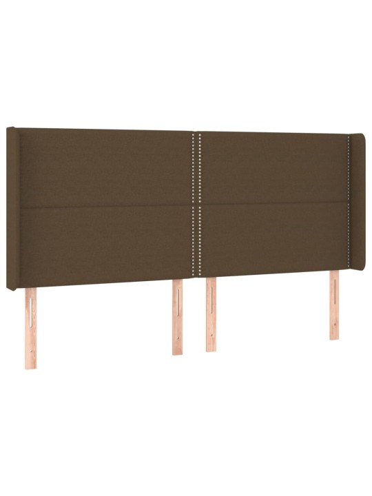 Čelo postele typu ušák tmavě hnědé 183x16x118/128 cm textil