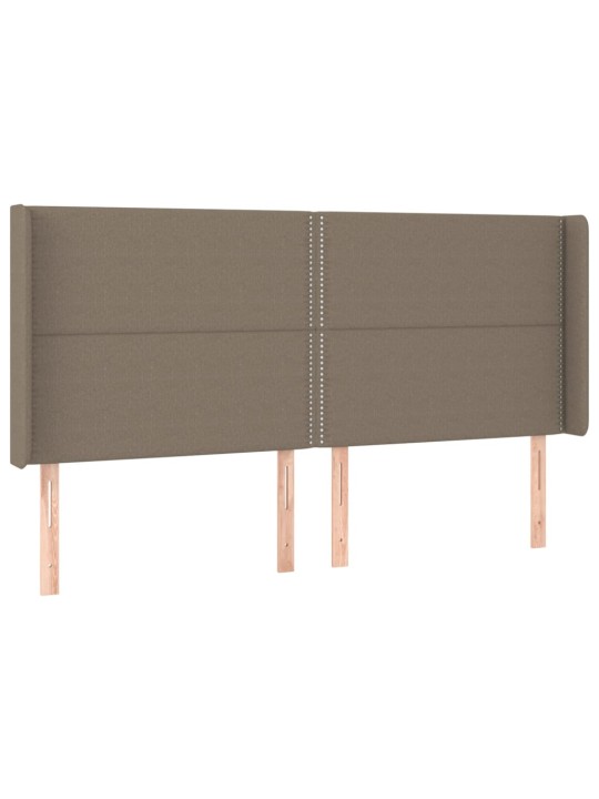 Čelo postele typu ušák taupe 203x16x118/128 cm textil